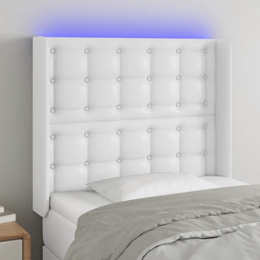 Testiera a LED-Testata con LED Bianco 103x16x118/128 cm in Similpelle 177579