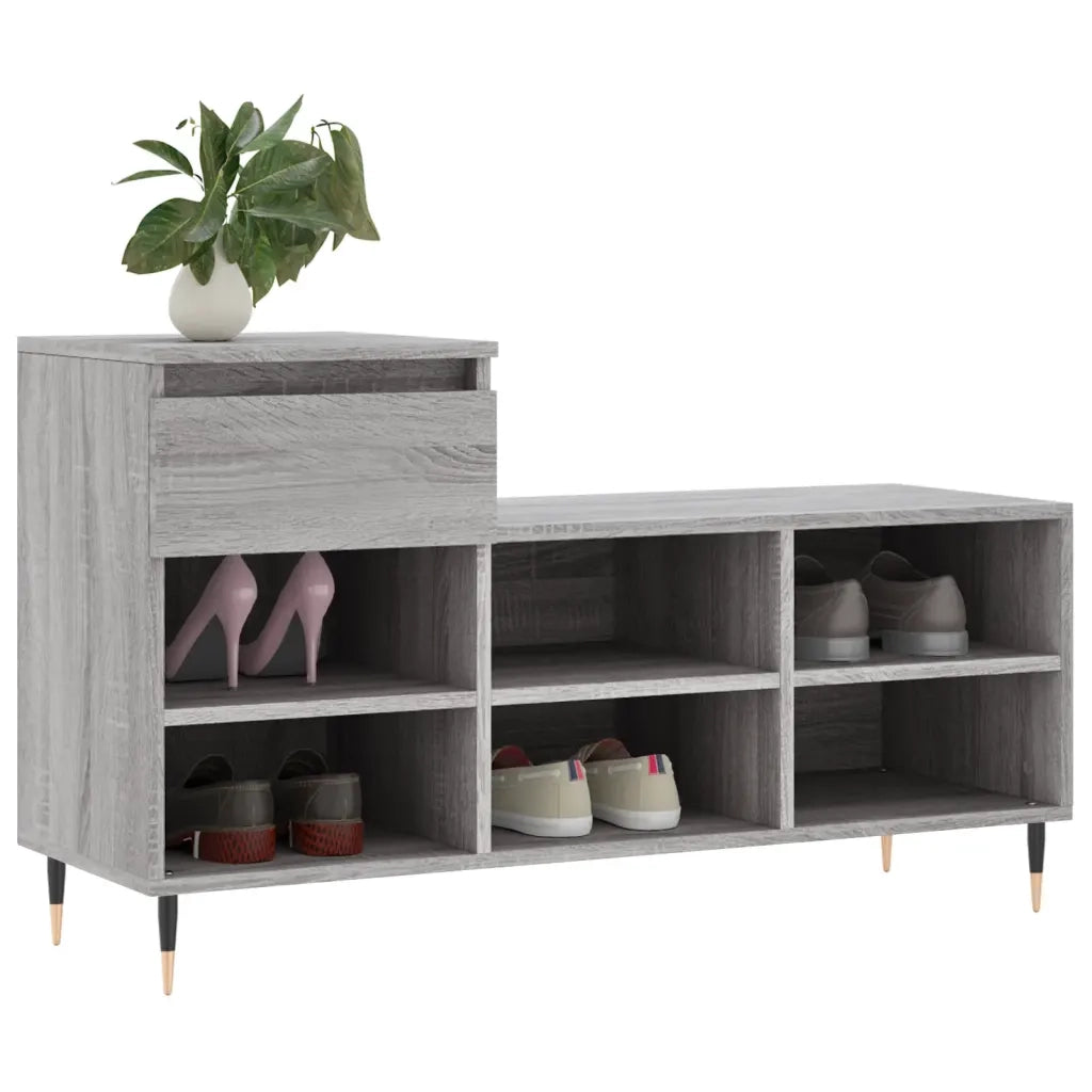 Scarpiera | Mobile per scarpe Grigio Sonoma 102x36x60 cm in Legno Multistrato