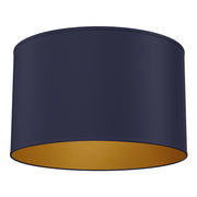 Plafoniera Arden 3 luci E27 blu oro tessuto acciaio