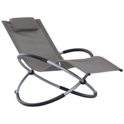 Poltrona a dondolo ¨C Zephmum ¨C Tessuto grigio 154x80x84cm