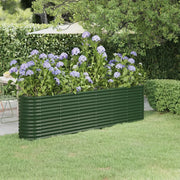 Letto Giardino Acciaio Zincato 260x40x68 cm Verde 318903