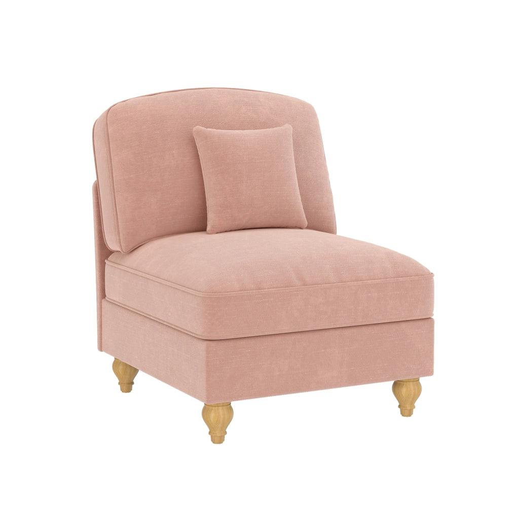 Divano angolare Cloud in ciniglia rosa con rivestimento removibile