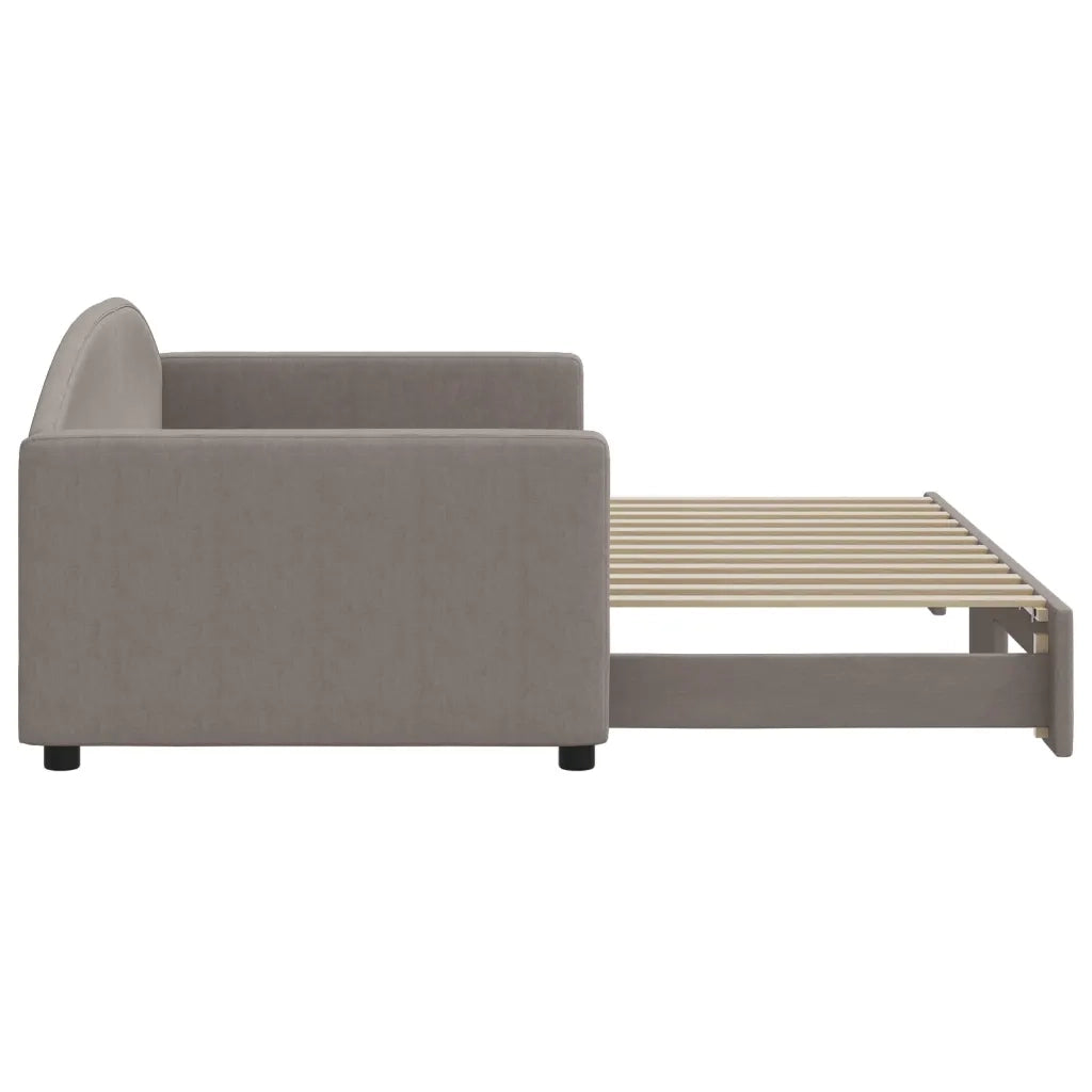 Divano Letto con Letto Estraibile Tortora 90x200 cm in Tessuto