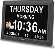 Cronometro Digitale per la Demenza con 12 Allarmi per Anziani - Display Grande Calendario con Data per Scrivania