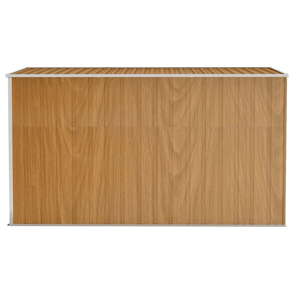 Capanno Giardino a Parete Marrone 118x288x178cm Acciaio Zincato