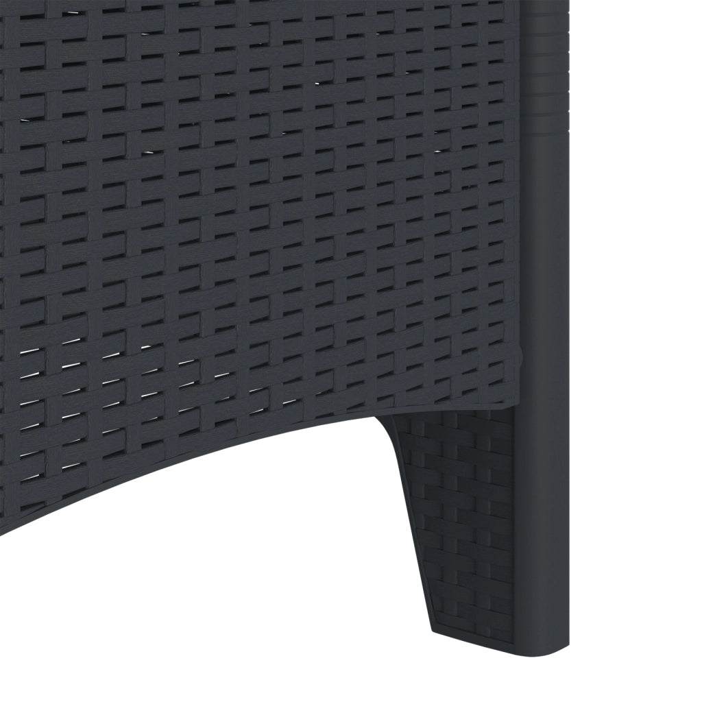 Set di 2 Sedie da Giardino con Cuscini Antracite Rattan Plastico
