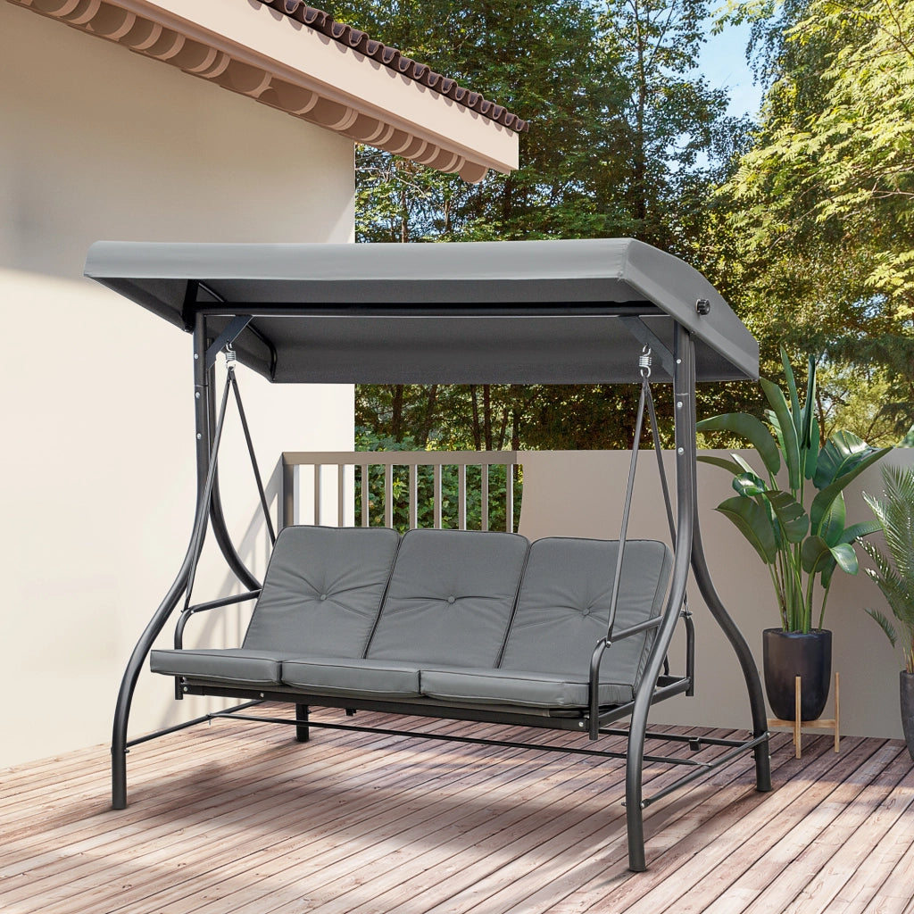 Dondolo da Giardino 3 Posti ¨C Zephmum ¨C Grigio Scuro