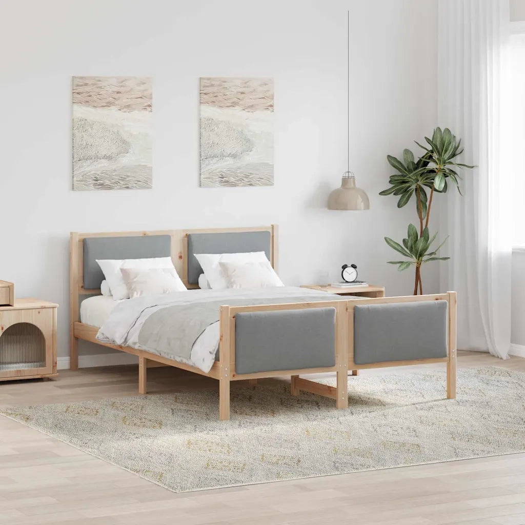 Struttura del letto Grigio chiaro 150 x 200 cm Tessuto