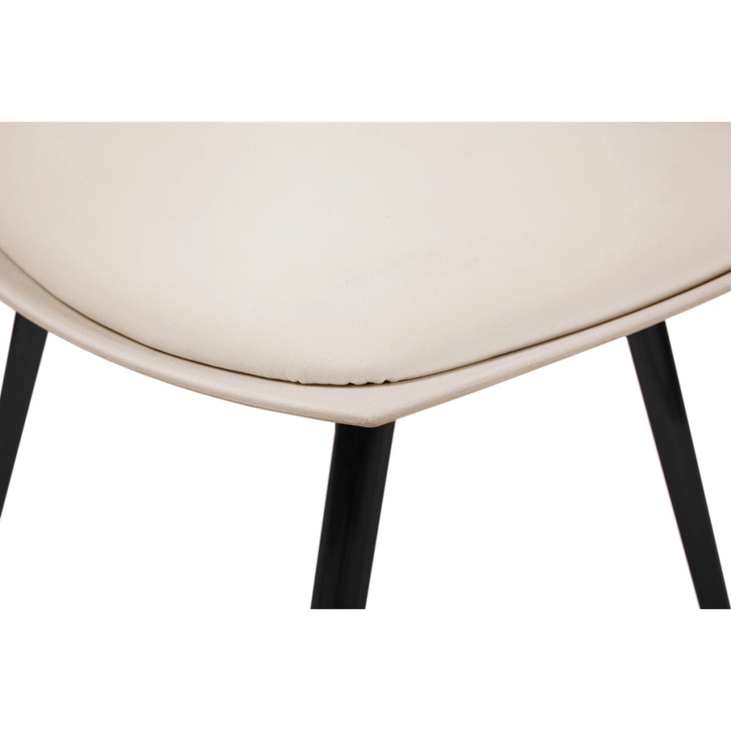 Set di 4 sedie Dakota in metallo e finta pelle beige