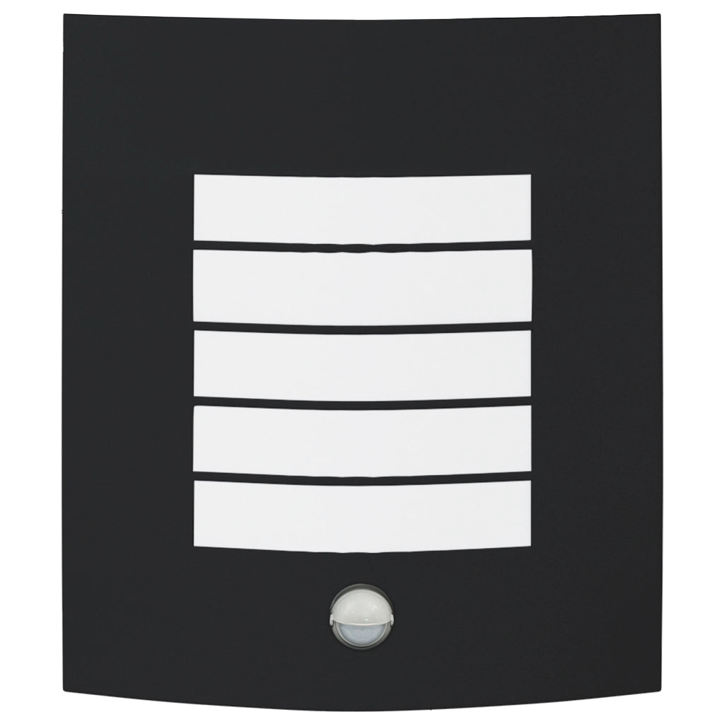 Lampade da Parete Esterne con Sensore 2 pz Nero Acciaio Inossidabile IP44