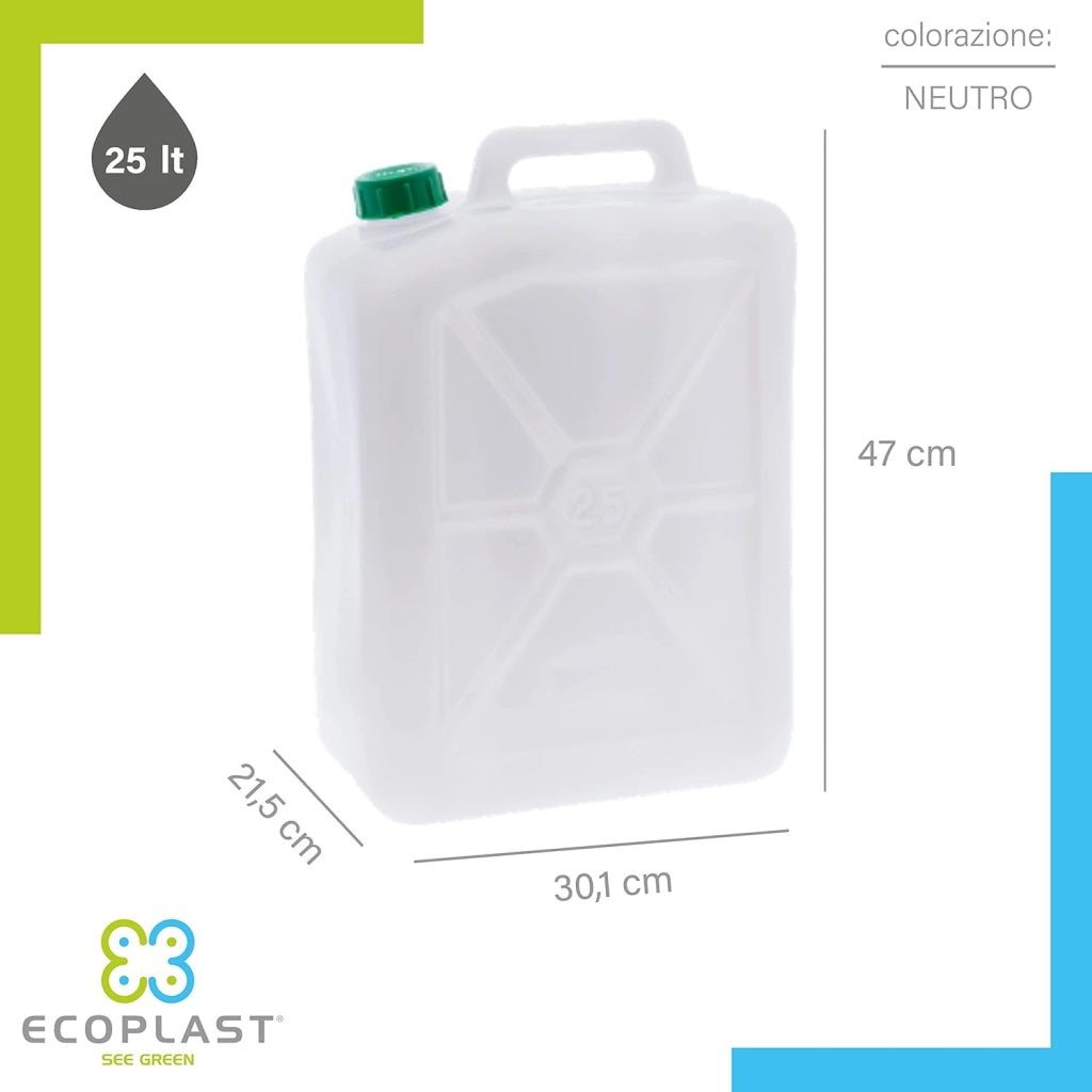 TANICA PER ALIMENTI Lt. 25- 4 pezzi  - ECOPLAST
