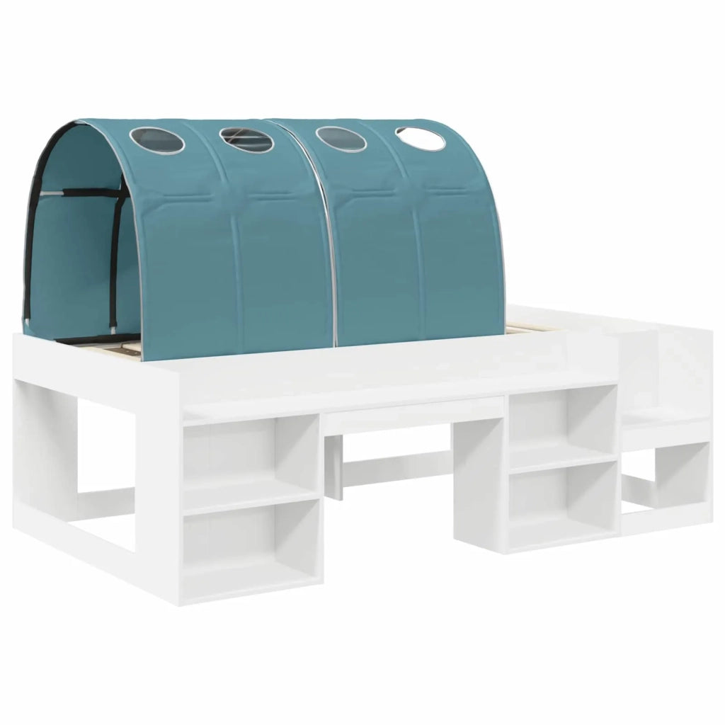 Letto alto per bambini con storage 3 pz Bianco e azzurro 3423594