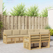 Set di divani da esterno 8 pcs Bianco e Beige
