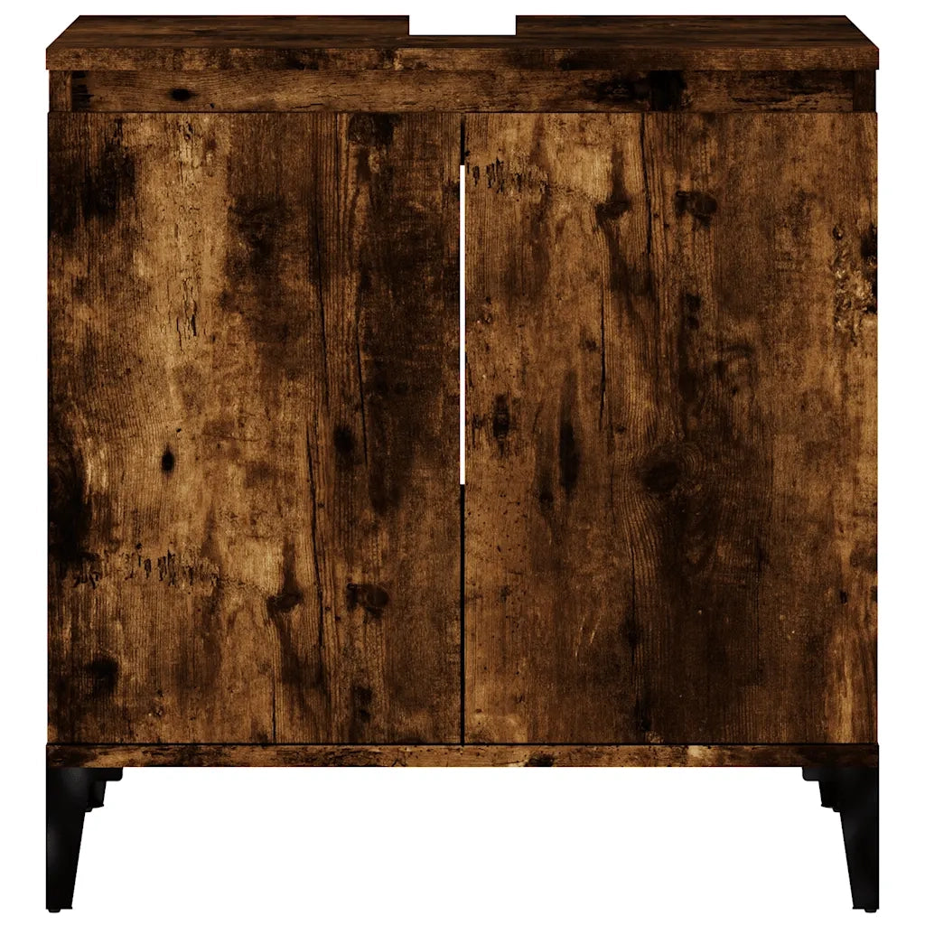 Mobile Lavabo | Armadio Lavabo Rovere Fumo 58x33x60 cm in Legno Multistrato