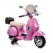 Moto Scooter Elettrico per Bambini Piaggio VESPA PX150 FULL con Parabrezza e Bauletto 12V-Rosa
