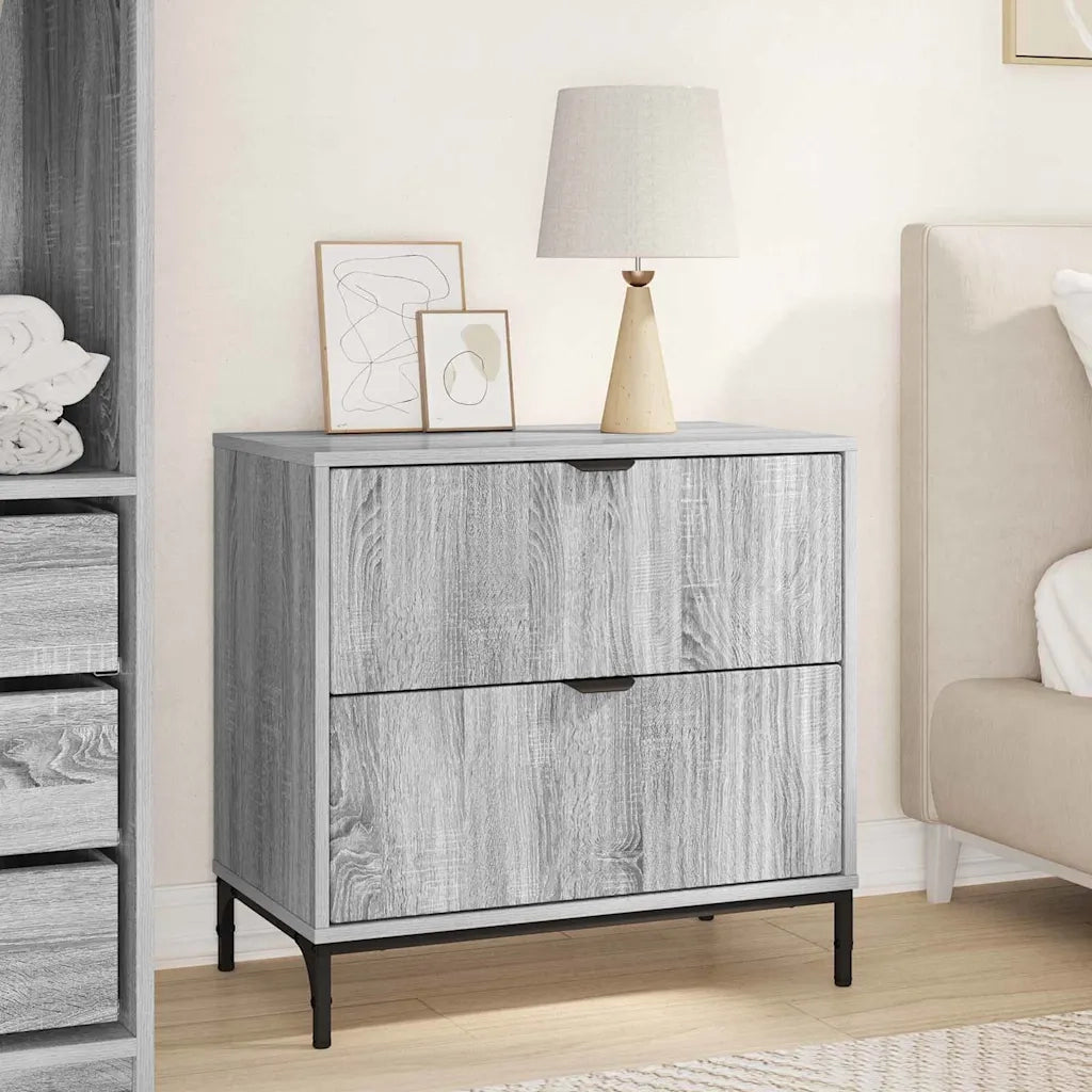 Comodino | Armadio da Notte | Mobiletto da notte Grigio sonoma 63.5 x 36 x 61 cm Legno multistrato