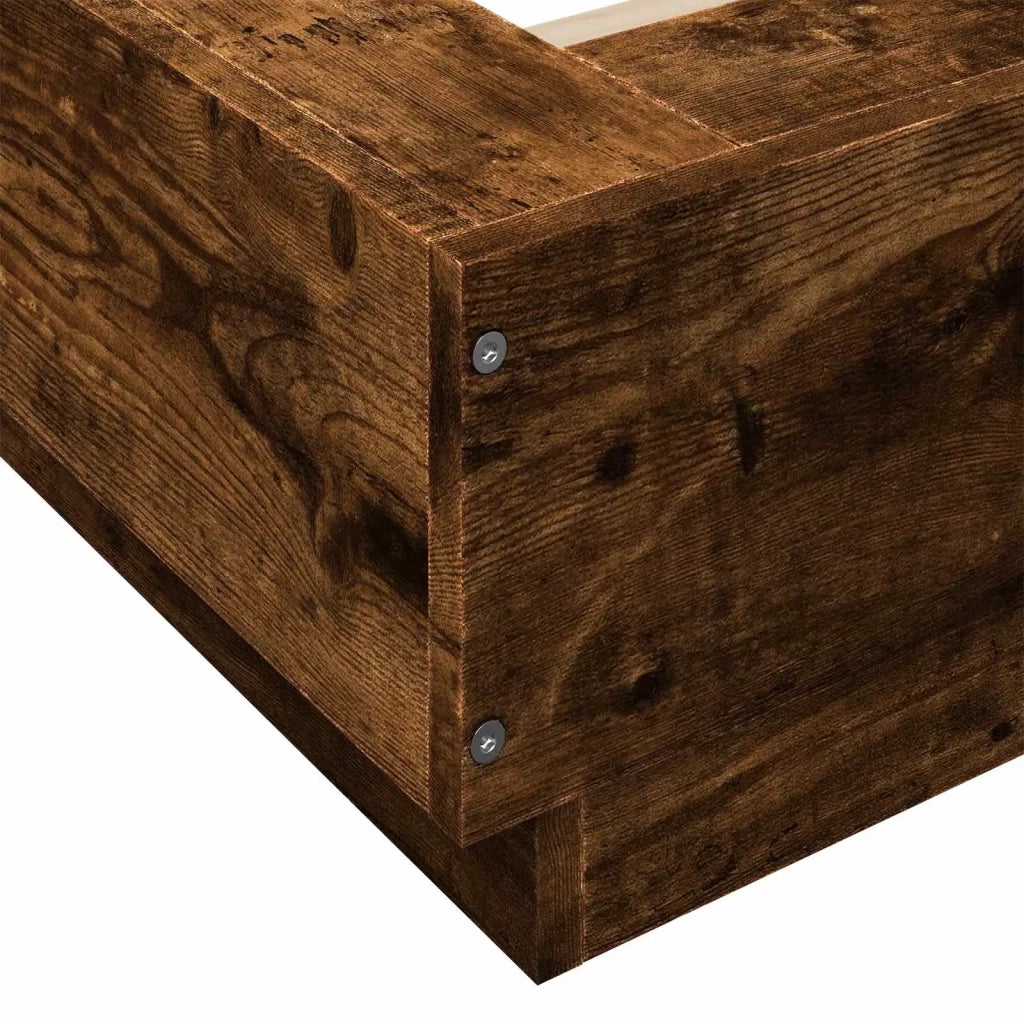 Letto con LED Rovere Fumo 80 x 200 cm Legno ingegnerizzato 3429583
