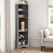 Mobile bagno angolare 36;5x36;5x155 cm grigio in truciolare con ripiani