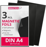 Set di strisce adesive magnetiche - autoadesive e multiforme - 3 pezzi - marrone e nero