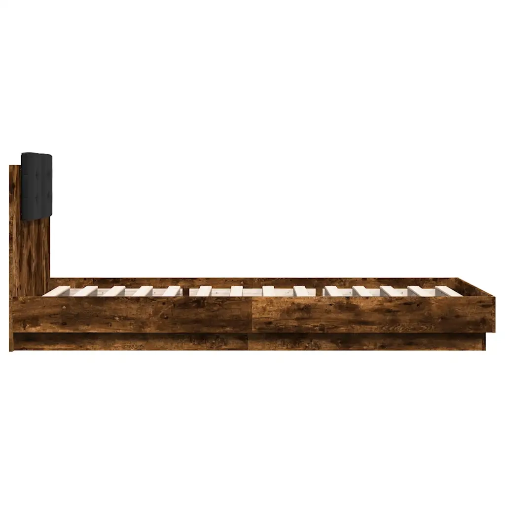 Giroletto con Testiera Rovere Fumo 90x200 cm Legno Multistrato 3209944
