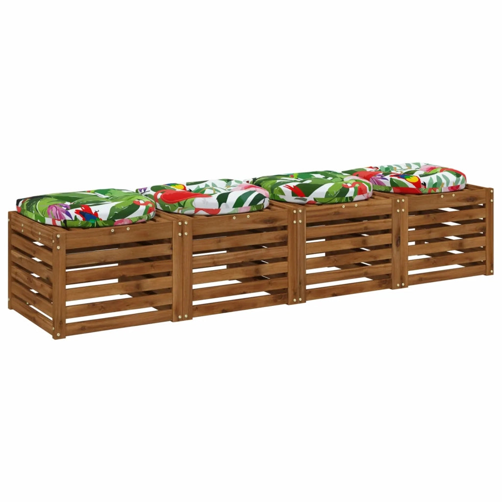 Cuscini per Sedia in 4 Pezzi 4 pz 100% Poliestere Multicolore 945299