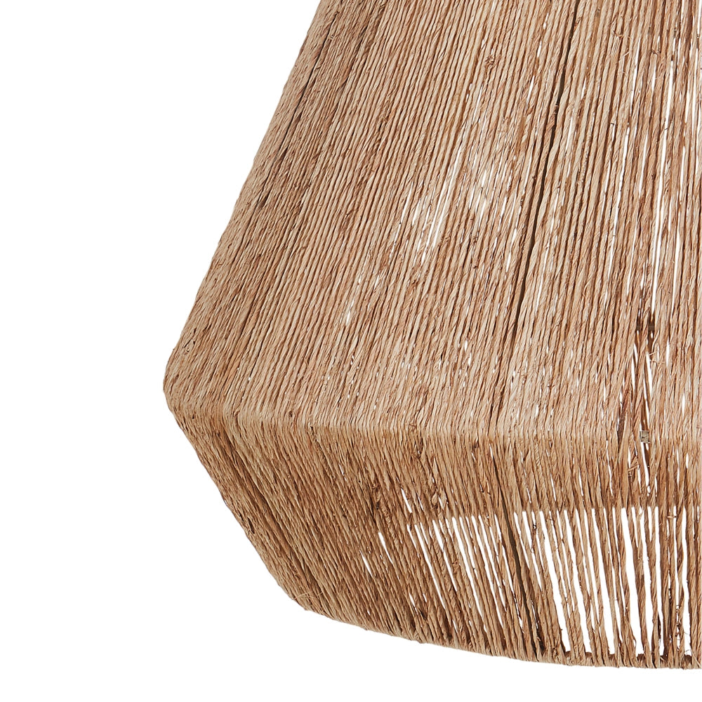 Lampada a sospensione Paralume di iuta naturale Base di ferro nero Lampo boho a sospensione Soggiorno Camera da letto Corridoio
