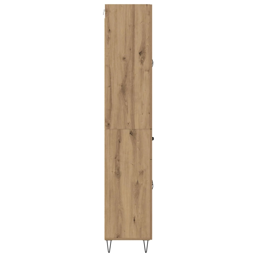 Credenza 2 pcs Rovere artigianale Legno ingegnerizzato e vetro 3415972