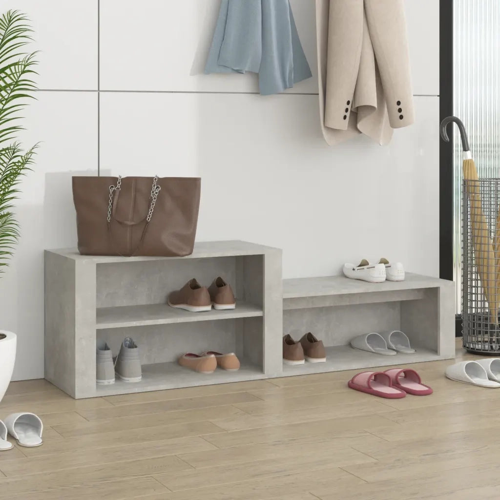 Scarpiera | Mobile per scarpe Grigio Cemento 150x35x45 cm in Legno Multistrato