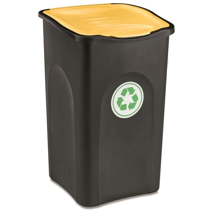 Stefanplast Pattumiera Ecogreen 37x37x56 50LT Nero/Giallo