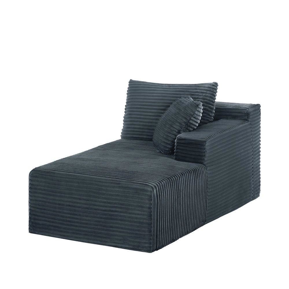 Divano angolare 3 posti con chaise longue ¨C Minimal ¨C imbottito in tessuto morbido