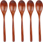Levele in legno da 22,5 cm, lunga manica, stile giapponese, set di 5 spatole per servire, mescolare, cucinare