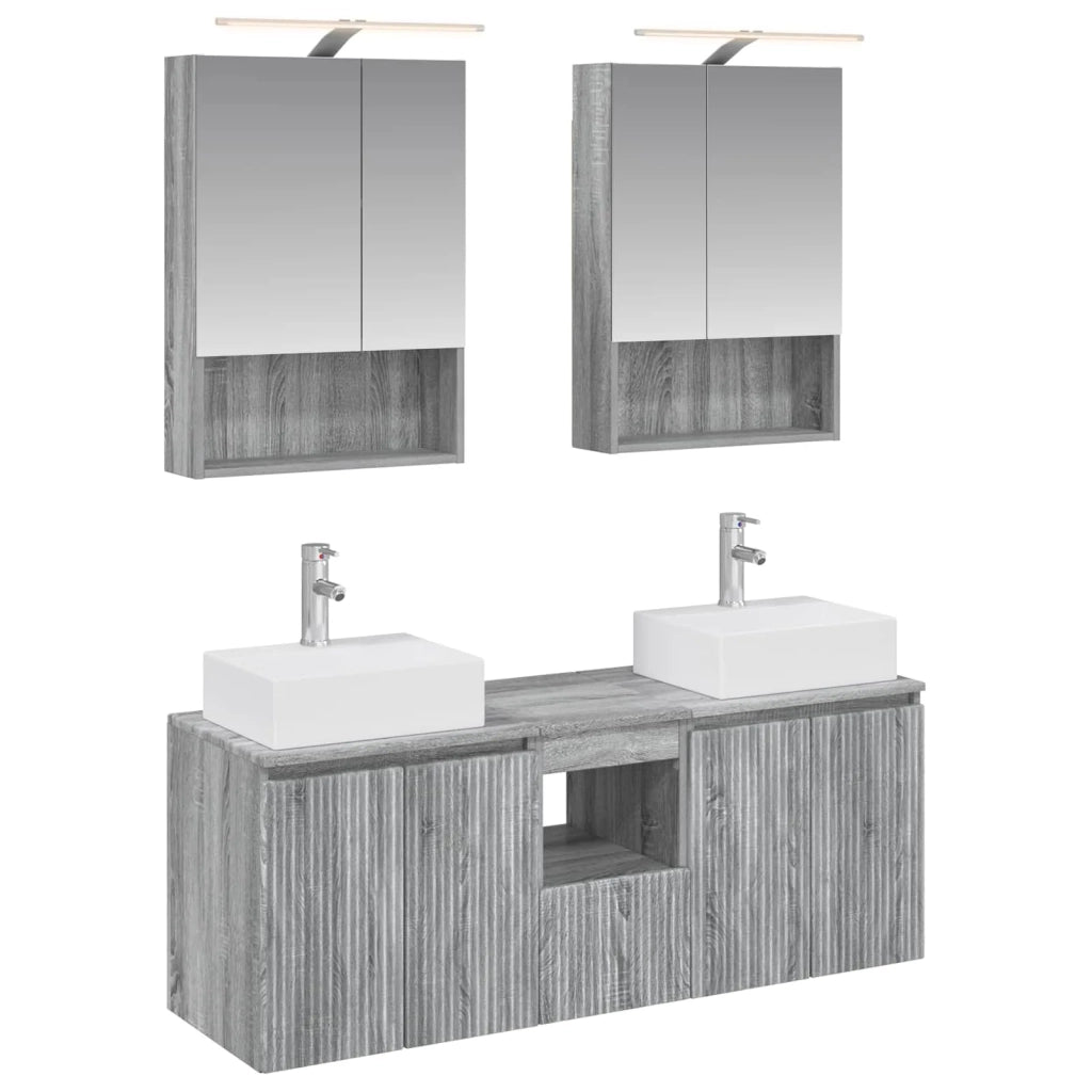 Set di Armadi da Bagno 5 pcs Sonoma grigio Legno ingegnerizzato 3406404
