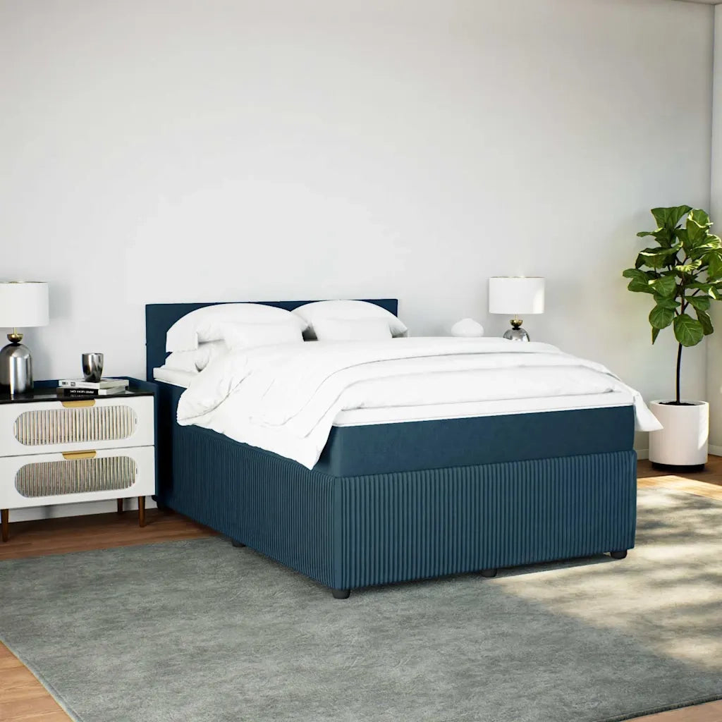 Giroletto a Molle con Materasso Blu 140x190 cm in Velluto 3287738