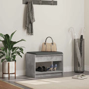 Panca per ingresso con cuscino Grigio Cemento 63 x 38 x 45 cm 891571