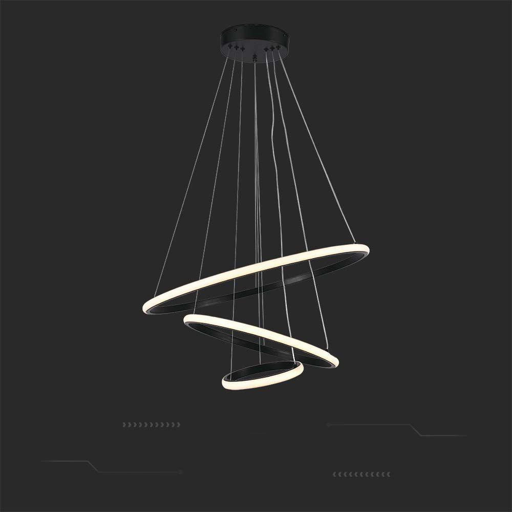 Lampadario LED 3 anelli nero 3000K 32W V-TAC VT-7816