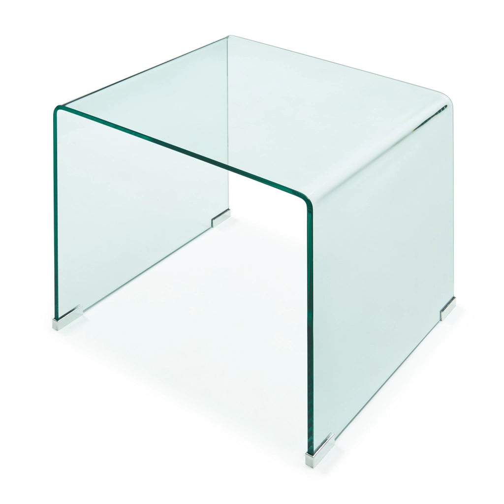 Tavolino da Salotto Varlofrek in Vetro 50 x 50 x 50 cm - Trasparente [en.casa]
