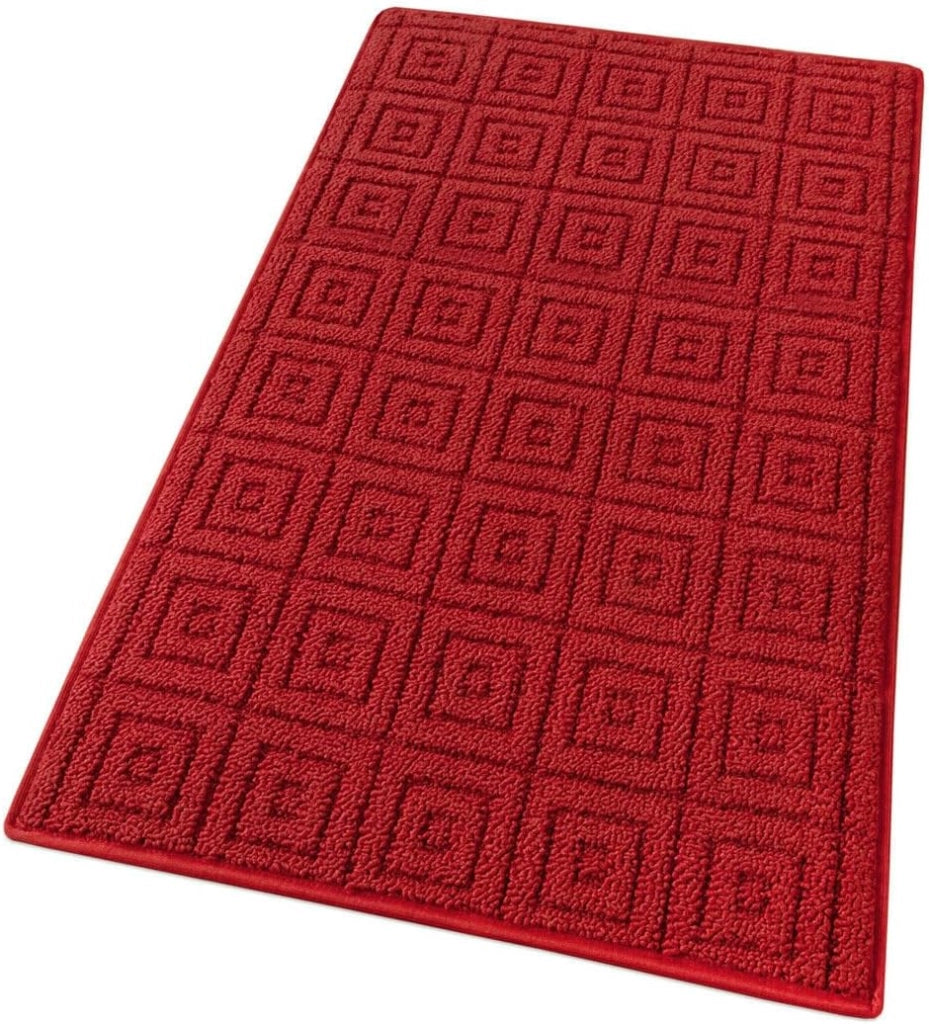 Tappeto Cucina 3D Antiscivolo Tinta Unita Assorbente Bordeaux 50x80 cm