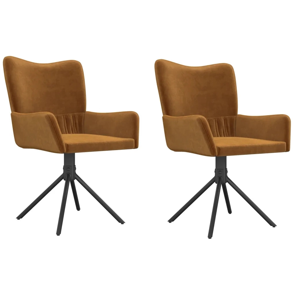 Sedie da Pranzo Girevoli 2 pz Marroni in Velluto cod mxl 16237