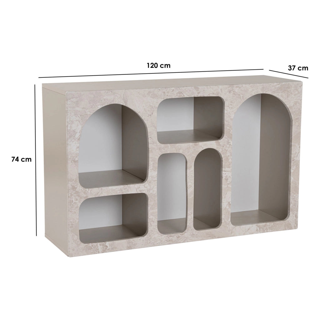 Madia Arsenioiu, Credenza 6 Ripiani, 120x37x74h cm Beige Marmo