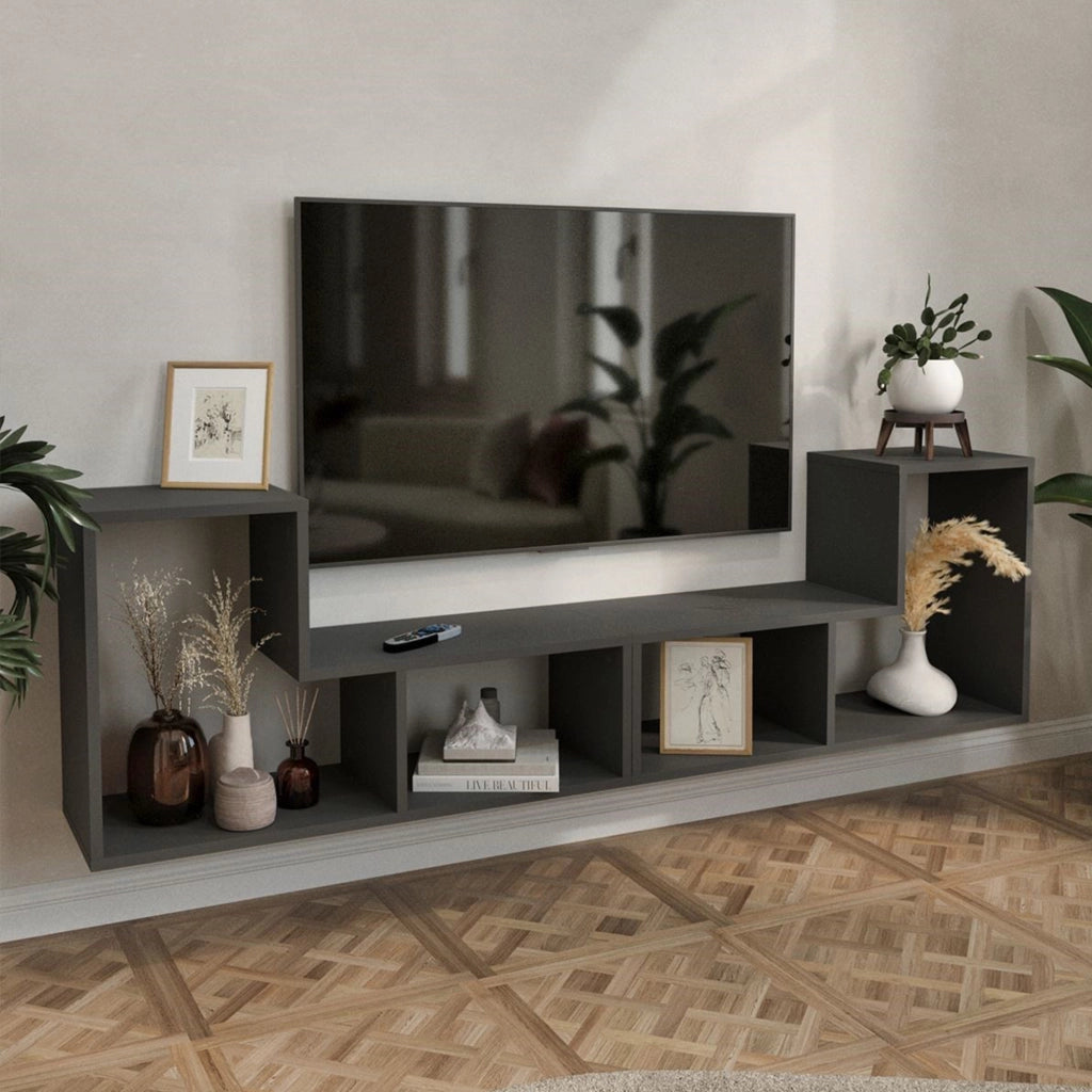 Mobile Modulare Hustersurd 2 Elementi a Forma di L - Antracite [en.casa]