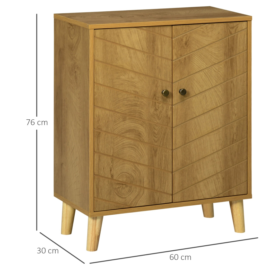 EasyComfort Mobile Multiuso Stile Vintage in Legno con Due Ripiani interni, 60x30x76cm