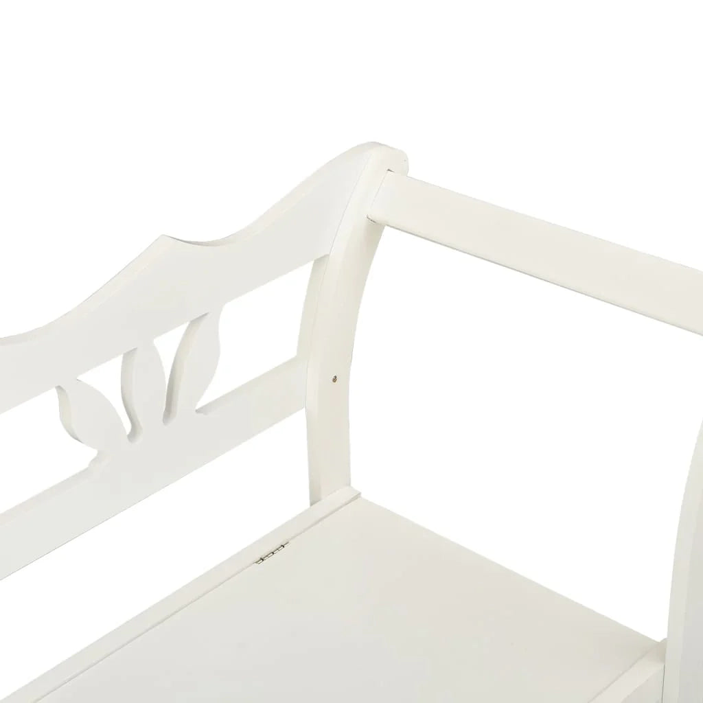 Panca bianca 107 x 45 x 75,5 cm legno massello di abete 02_0010870