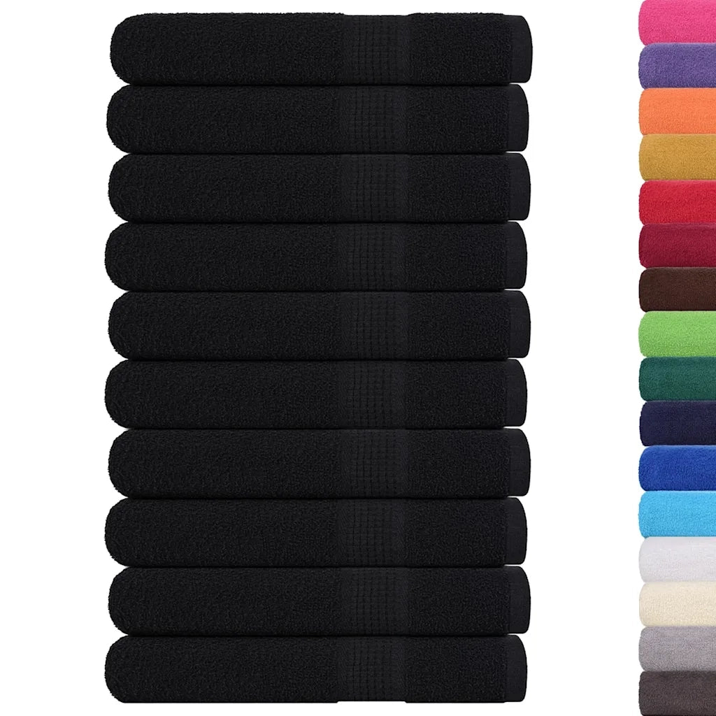 vidaXL Asciugamani 10 pz Neri 100x200 cm 360 g/m² 100% Cotone