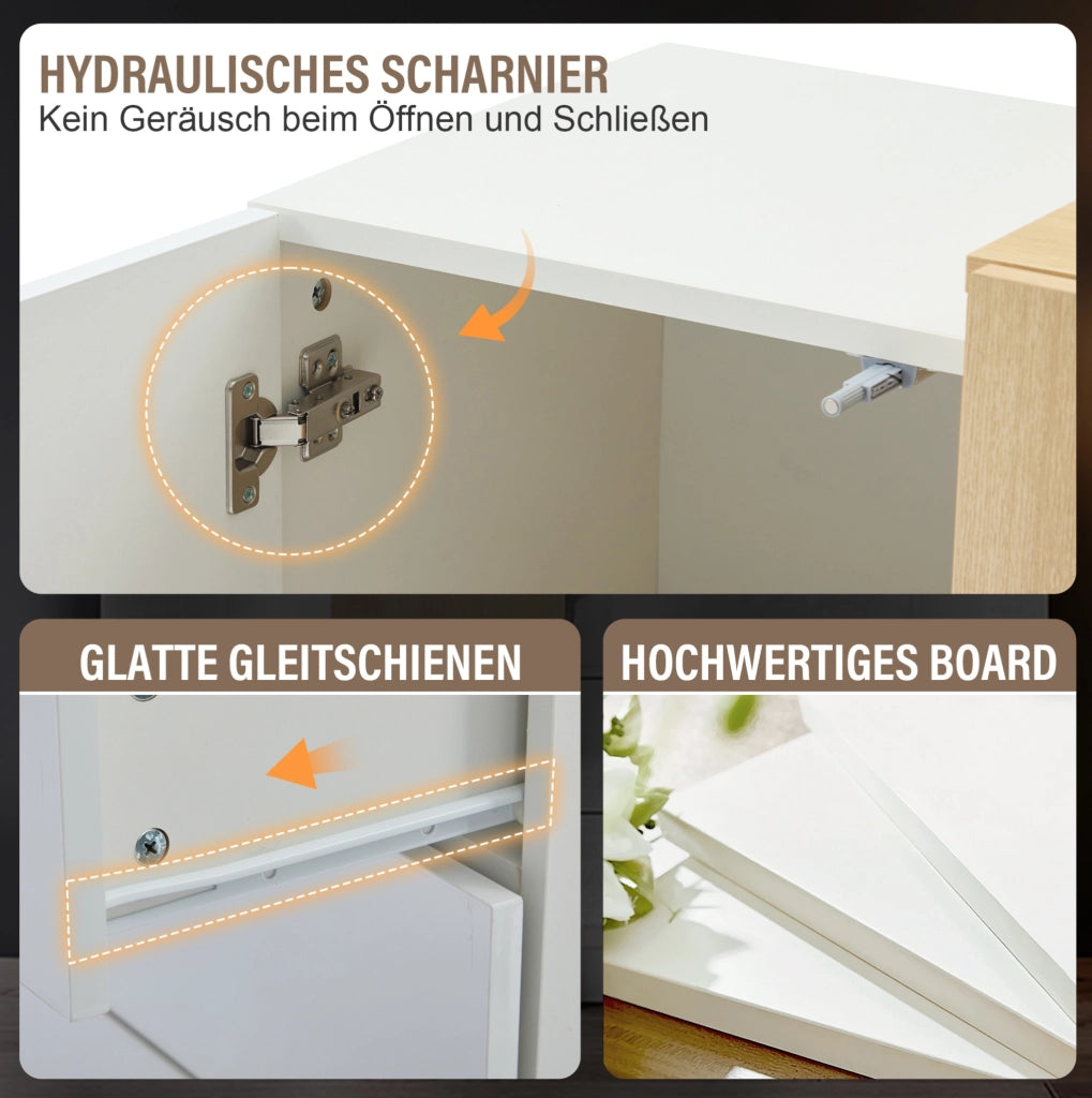 Credenza moderna bianca lucida con contenitore integrato