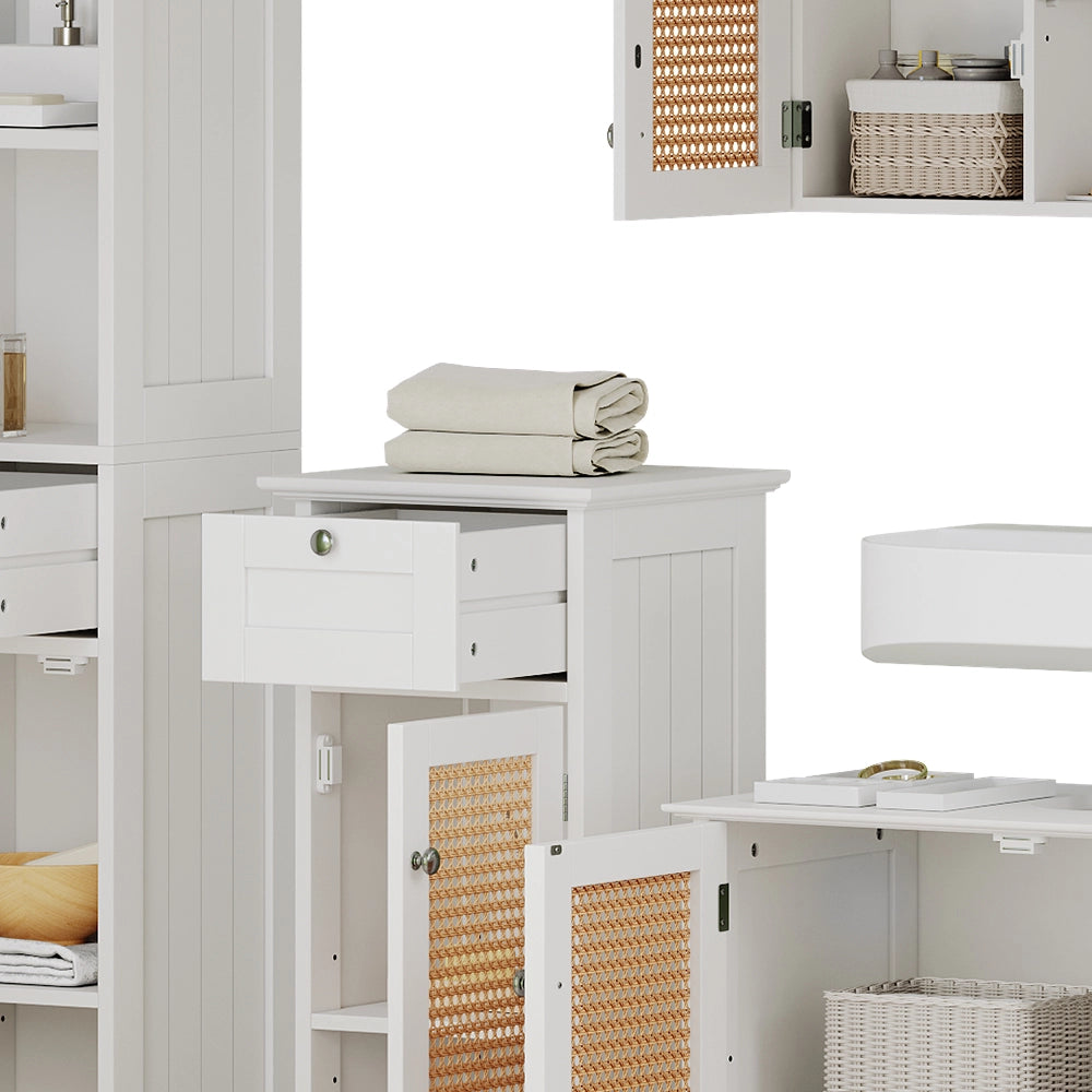 Vicco Set di mobili da bagno Bianco 4 pezzi, con colonna