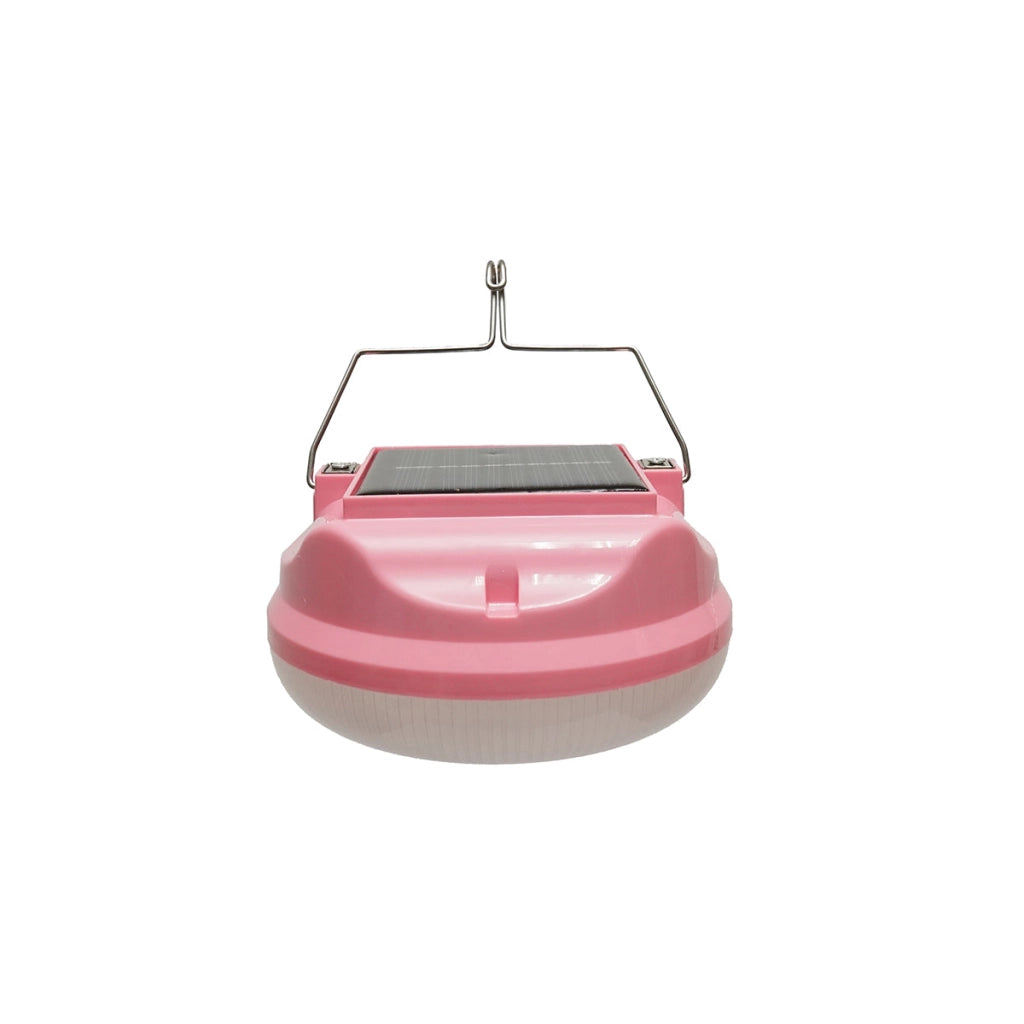 Lampada LED da 300W con pannello solare e batteria da 3600mA, colore rosa