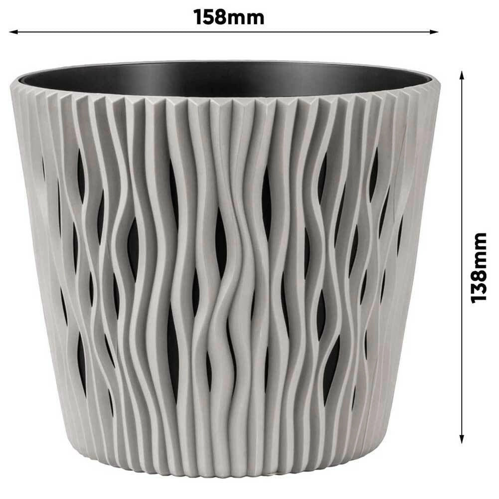 Fioriera Vaso Decorativo Design Moderno Fiori Piante Casa Esterno 16cm Grigio