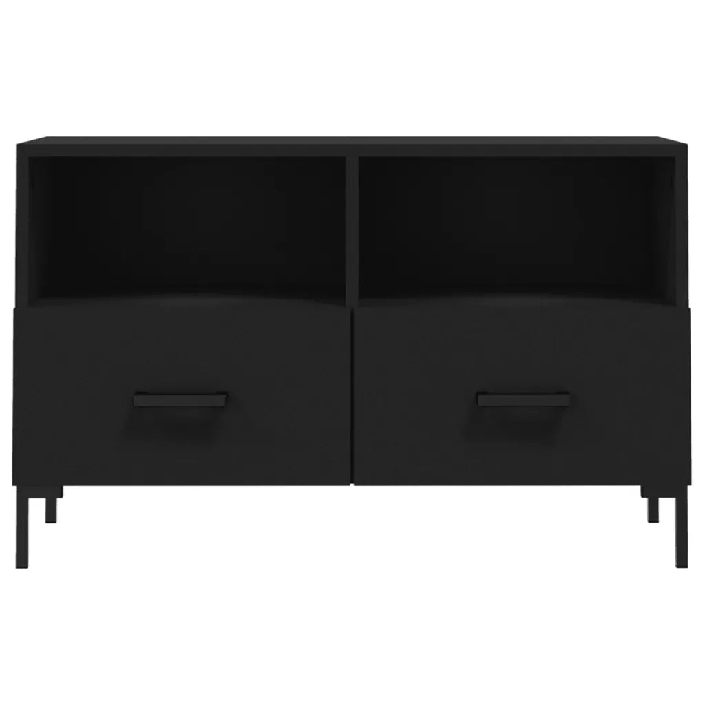 Mobile Porta TV Nero 80x36x50 cm in Legno Multistrato 828973
