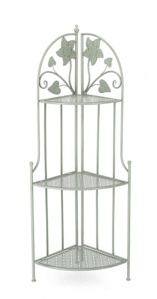 Scaffale Angolare 49x33x126 cm Harriet in Acciaio Salvia
