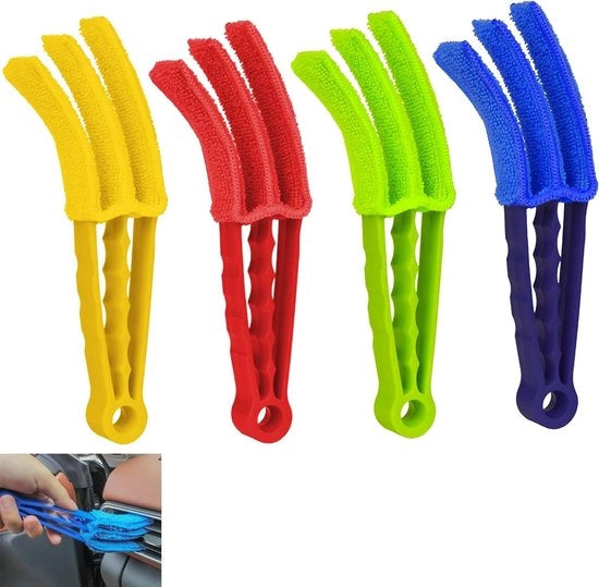 Set di pulizia per 4 jaloezie per climatizzatori e ventilatori con spazzola e tovaglia